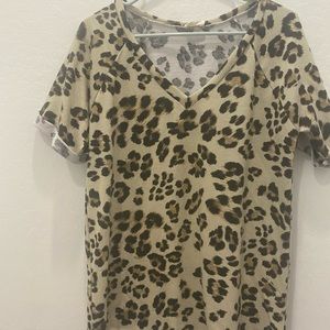 Bibi womens leopard print knit blouse